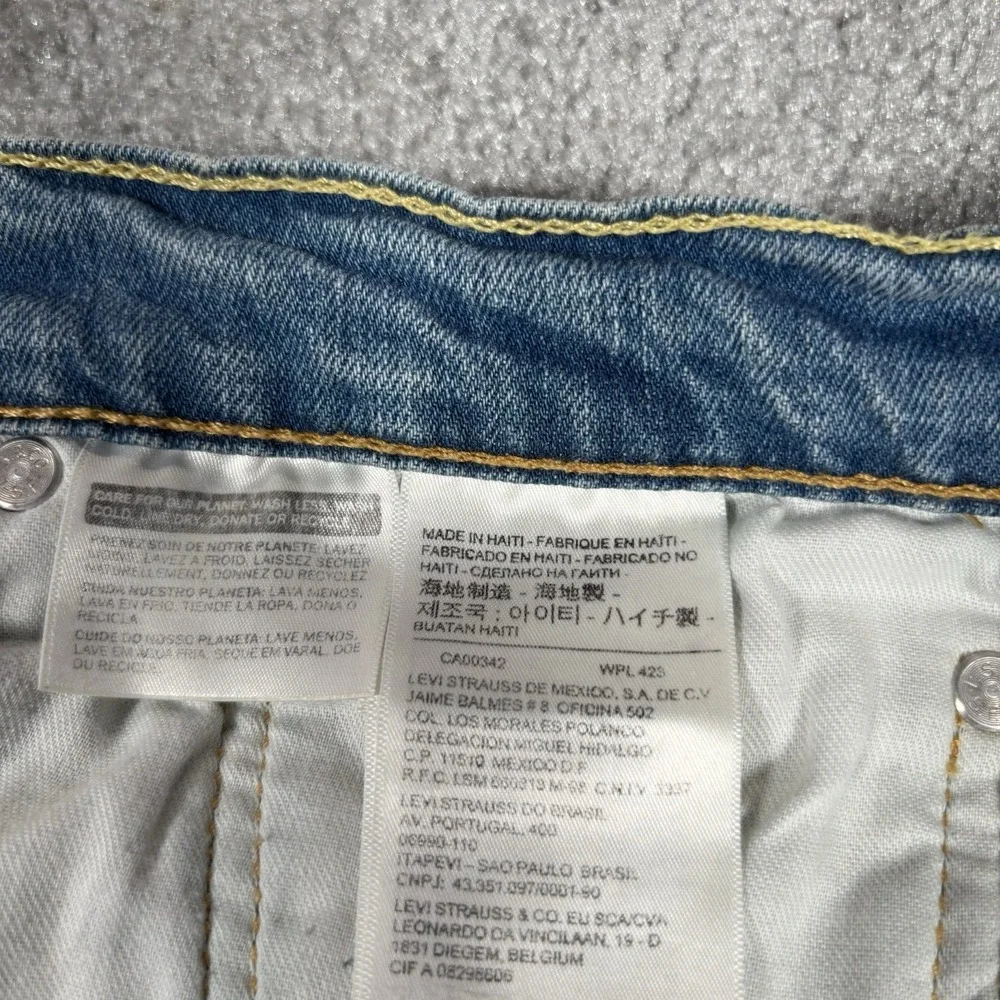 Levis 511 Jean Shorts Mens 42 Light‎ Blue Denim Faded Stretch Skater